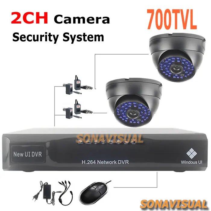 Сигнализация Для Дома 2 Шт. 700TVL CCTV Камеры антивандальные Ночного видение Открытый