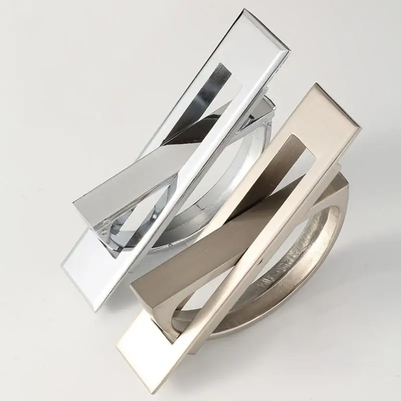 

2 colors Hidden Handle Tatami Kitchen Cabinet Drawer Handles Rotating Platform Invisible Handle