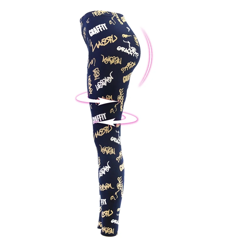 Женские леггинсы с буквенным принтом SkinnyPants эластичные в этническом стиле