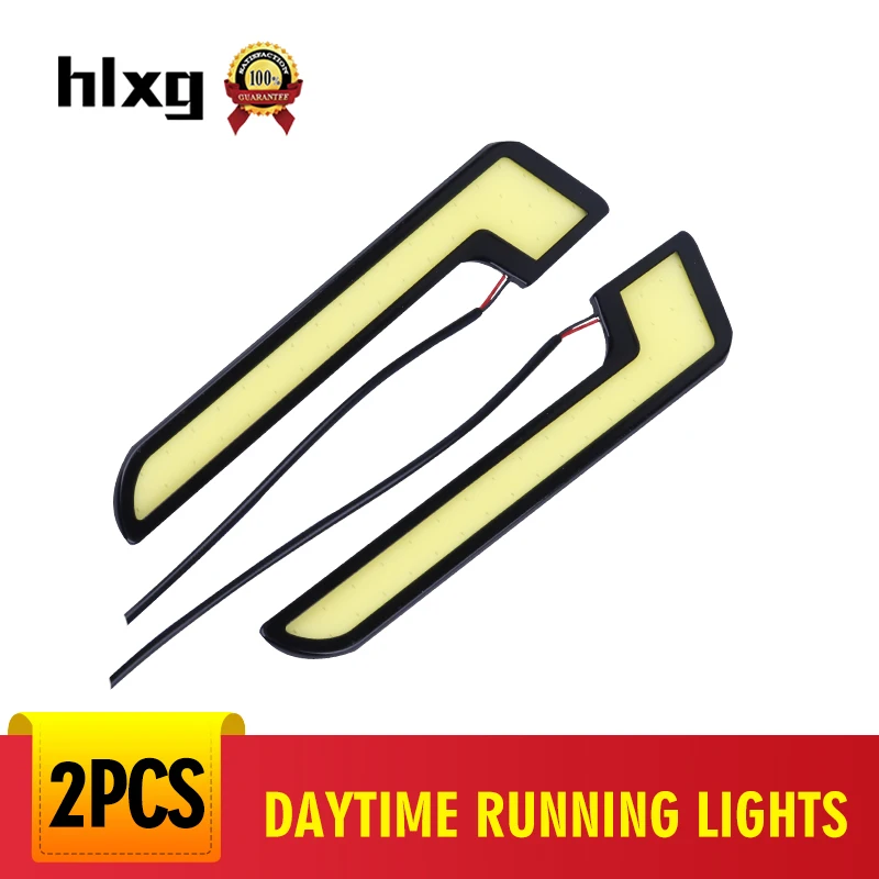 Hlxg 2x108 шт. LED 12 В COB светодиодные полосы DRL Datime ходовые огни противотуманные фары