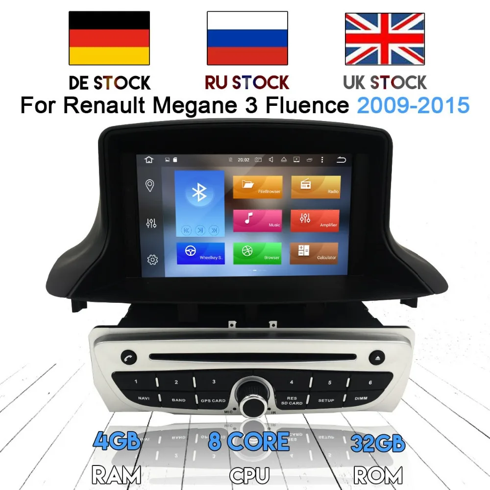 

Newest Android 8.0 7.1 Car Radio DVD Player GPS Navigation for Renault Megane 3 Fluence 2009-2015 Audio Stereo Unit Multimedia