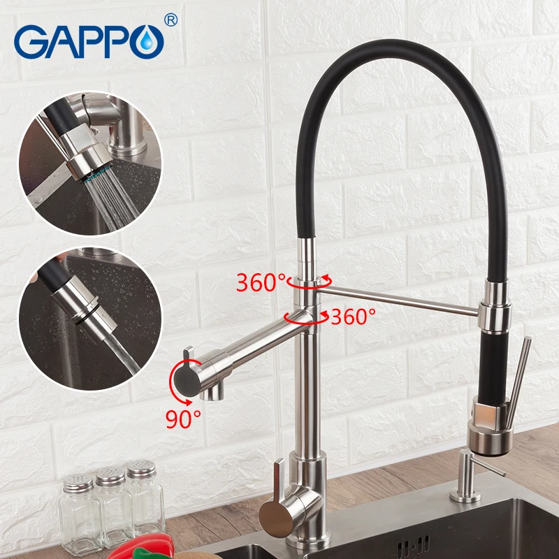 

GAPPO Kitchen Faucet Pull Out With Dual Spout Pull Down Sprayer Single Handle Sink Faucets Water Tap Kitchen Stainless Steel