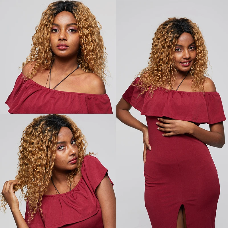 1B 27 Deep Wave Honey Blonde Lace Front Wig Peruvian Lace Front Ombre Human Hair Wig Black Women Thick Remy Hair 150 Density Wig (27)