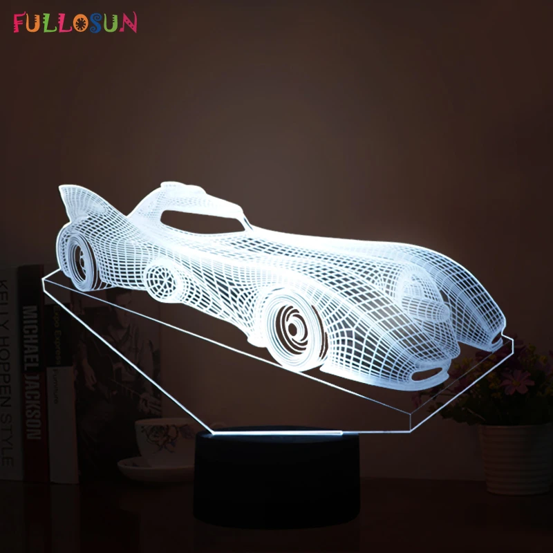 

3D LED Illusion Racing Car Model Night Lamp LED 7 Colors Flashing Table Lamp as Novelty Gifts Lights & Room Decorations