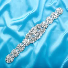 Crystal Wedding Belt Pearl Bridal Belt Rhinestones Sash For Bridal Accessories Silver Gold and Rose Gold Only Applique NZUK