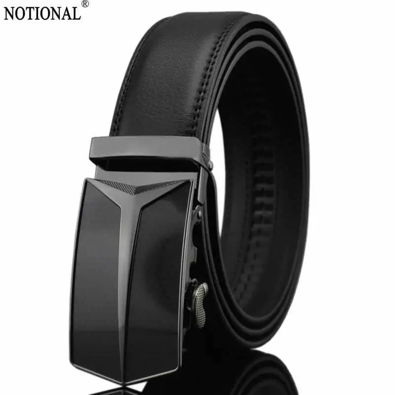 

men belt genuine leather belt belts for men Mens Ratchet Slide Belts Leather Automatic Buckle male vintage jeans chain NX3280
