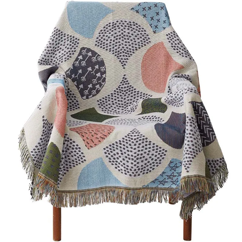 

Nordic Style Thread Throw Blanket for Sofa Couch with Decorative Tassels Picnic Mat Tapestry Sofa Cover Cushion