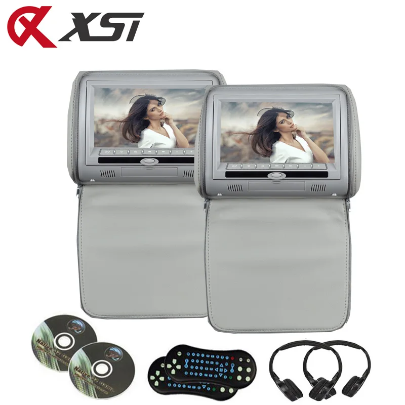 

XST 2PCS 9 Inch Car Headrest Monitor MP5 DVD Video Player Digital TFT LCD Screen with USB/SD/IR/FM/Speaker/Game Remote Control