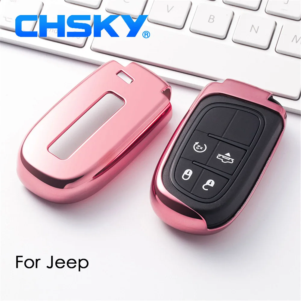 

CHSKY Car Styling Soft TPU Car Key Case Shell For Jeep/Cherokee/Renegade Car key Cover Case Car Accessories
