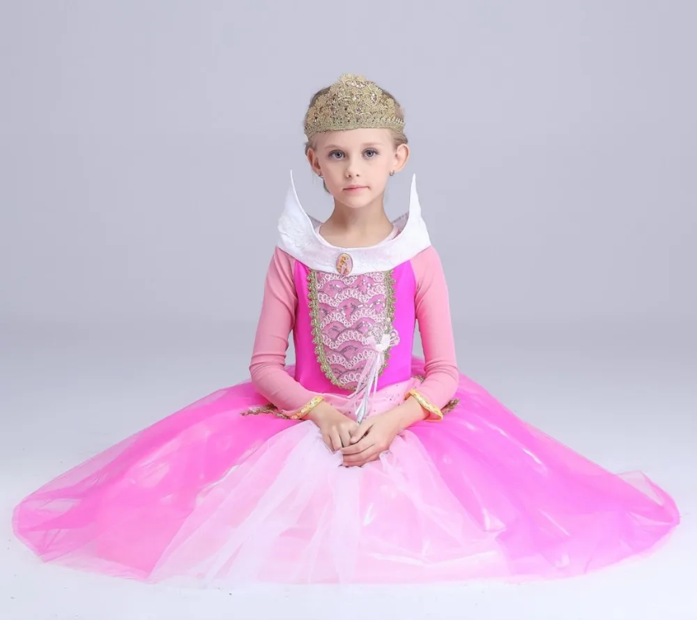 

Christmas Gift Fairy Princess Sleeping Beauty Aurora Ball Gown Dresses For Girls Kids Party Wear Tulle Carnival Cosplay Costumes