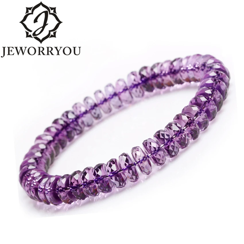 Женский браслет с аметистом и кристаллами 3x8 мм 4x9 мм|bracelet femme|bracelets forbracelet for men |