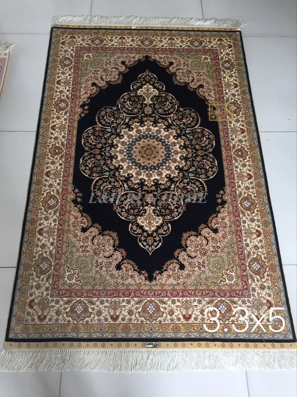 Free shipping 3.3'X5' 230 Line Handmade Silk Oriental Persian Rug hand