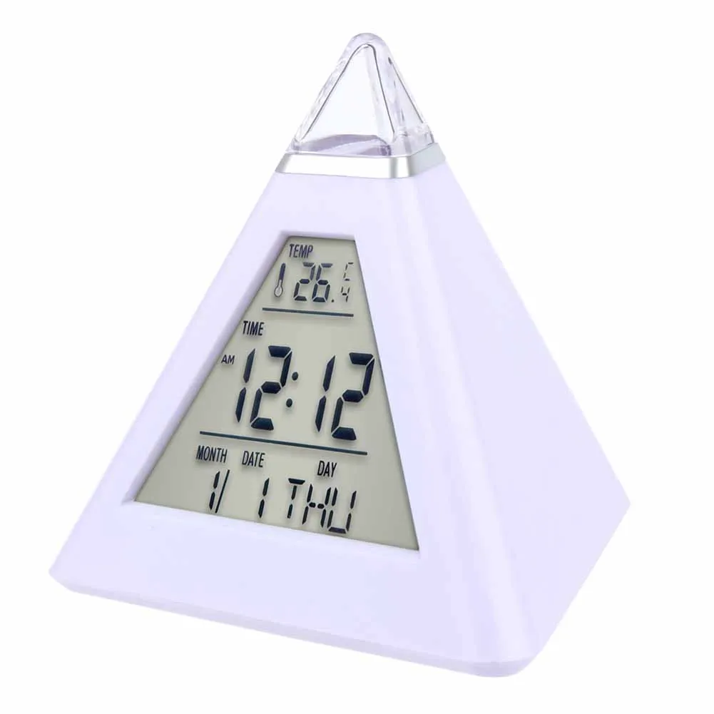 

Colorful LCD Alarm Clock Night Lights Thermometer Digital Wall Clock LED Lamp