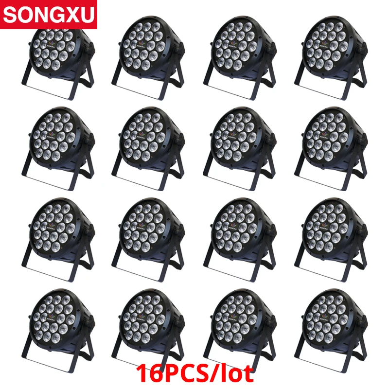 Без налога 16 шт. в партии RGBW 4в1 Par Банок 18X10W DMX 512 Led плоский DJ свет шоу par сценическое