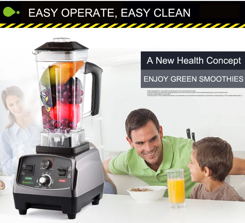 BPA Free Commercial Grade Timer Blender Mixer Heavy Duty Automatic Fruit Juicer Food Processor Ice Crusher Smoothies 2200W