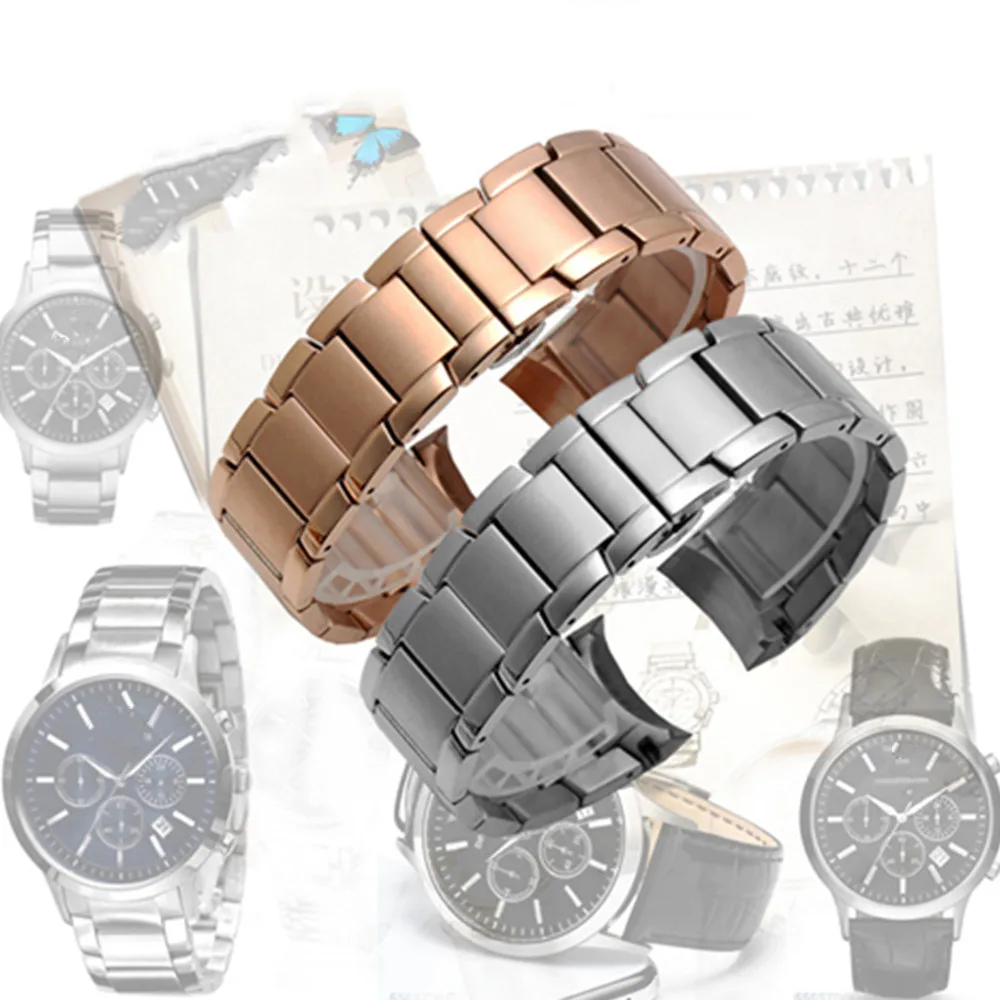 

Solid fine 316L Stainless Steel Watch Band Adapter For AR2448 AR2472 AR2477 Men's Watch Belt 22mm Watchband Replace