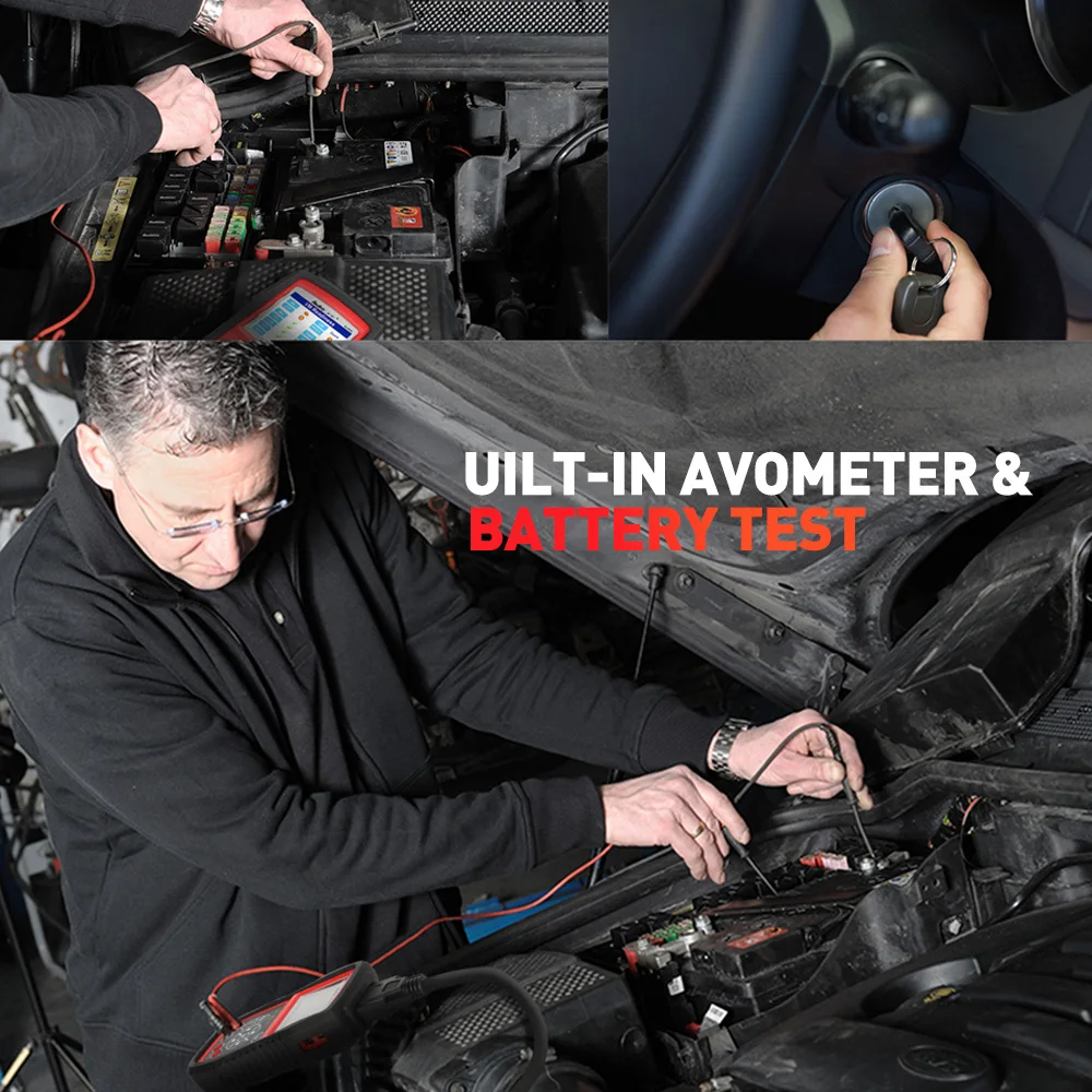Autel AL539B OBD2 сканер считыватель кодов батарея тестер Avometer для 12 Вольт