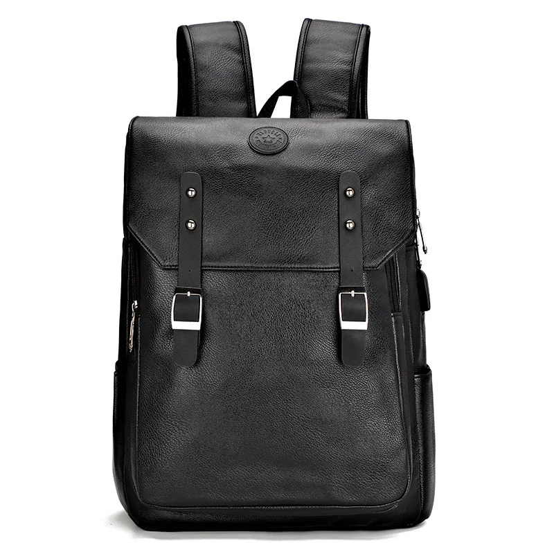 

High Quality Leather Men'S Backpack Waterproof Shoulder Bags Unisex Backpack For Youth Travel Bags Multifunction Male Bolsa Hot