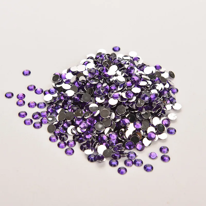 1000 шт./пакет прозрачные стразы AB, не для горячей фиксации, плоская задняя часть, Rhinestoens для дизайна ногтей 3D украшения для ногтей украшение драгоценных камней 4 мм - Цвет: Purple