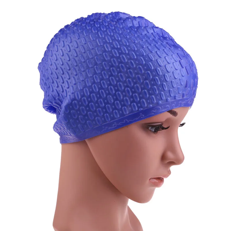 

Silicone Swimming Cap Unisex Waterdrop Women's Summer Flexible Waterproof Particles Design Swimming Hat Ear Swim Caps Pool Caps