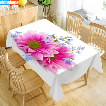

Custom Chrysanthemum Flower Table Cloth Oxford Print Waterproof Oilproof Home Rectangular Party Table Cover 100X140cm/140X250cm