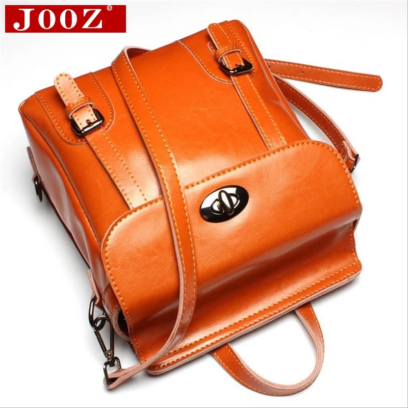 JOOZ Retro Women Backpack High Quality Genuine leather Backpacks for Teenage Girls Female School Shoulder Bag