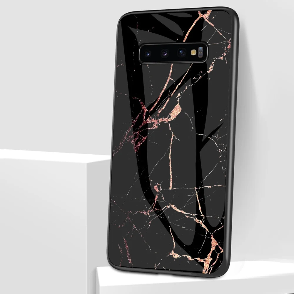 Чехол из закаленного стекла для Samsung Galaxy A50 A70 чехол под мрамор S8 S9 S10lite