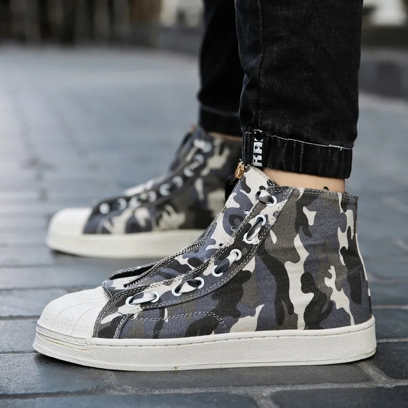 

Winter 2018 New High-top Shoes Korean Version of Canvas Shoes Men's Casual Shoes Camouflage Color Fashionable Shoes 5