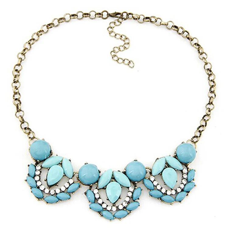 2015 Vintage Brand Designer Statement Necklace Resin Crystal Stone Flowers Pendants &amp Necklaces Colares Shourouk Jewelry | Украшения и