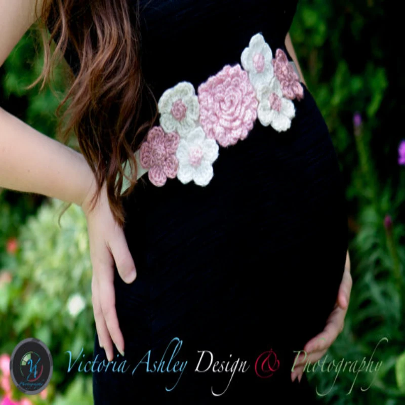 QYFLYXUE-фиолетовый цветочный/Цветочный Пояс для беременных, свадебный пояс, красивый пояс, платье пояс в розницу! Шифон, Цветочный Атлас