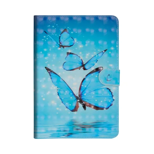 Чехол с животными для huawei Mediapad T3 10 9,6 AGS-L09, AGS-L03, чехол для AGS-W09, чехол из искусственной кожи, умный противоударный Чехол+ пленка+ ручка - Цвет: blue butterfly case