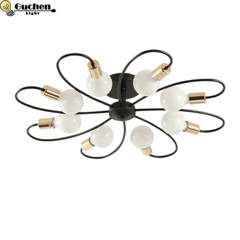 

minimalist indoor Ceiling Lights Living Room foryer hanglamp kitchen bedroom Iron Luminaria E27 Bulb Home Lighting LED Fixture