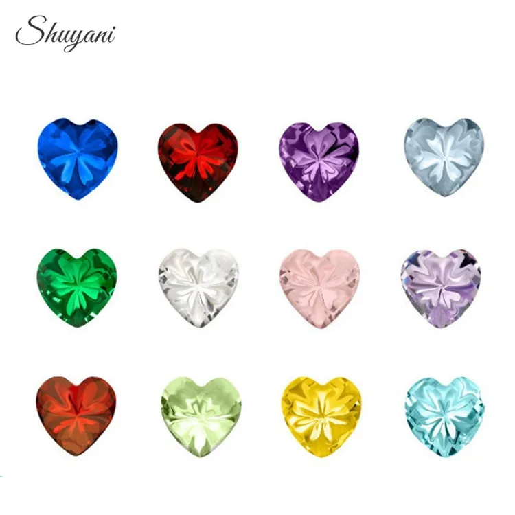 Shuyani-120pcs-lot-Rhinestone-Floating-Heart-Crystal-Birthstones-Charms-fits-Openable-Glass-Lockets