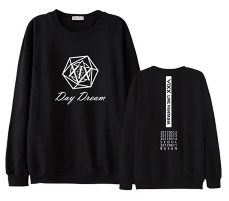 Новое поступление пуловер kpop тонкий Свитшот vixx daydream с принтом круглым вырезом