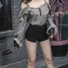 Летние эфирные тонкие с высокой посадкой очень сексуальные джинсовые шорты женские Стрейчевые тканевые боковые разрезы джинсовые шорты