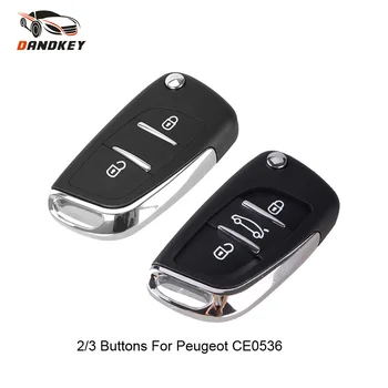 

DANDKEY 2/3 Buttons Modified Flip Folding Remote Car Key Shell For Peugeot 107 207 307 CE0536 HU83/VA2 Uncut Blade