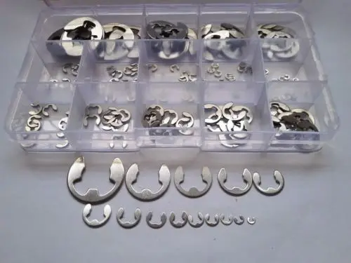 

150pcs Stainless Steel E-Clip 1.5mm-15mm Nominal Diameter Circlip Assortment Set Free Shipping