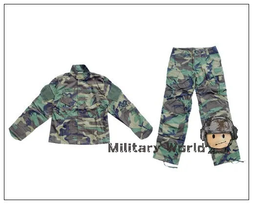 

Airsoft Wargame Tactical Military Woodland Camo Uniform Shirt + Long Pants Suits Hunting Combat Hunting Army BDU Clothing