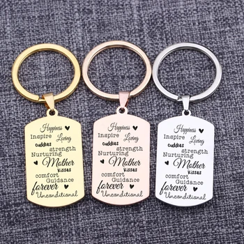 

Dog Tag Happiness Inspire Loving Keychain Mom Keyrings Souvenir Novelty Mothers Day Gifts Bag Charm Key Holder Jewelry Keytag