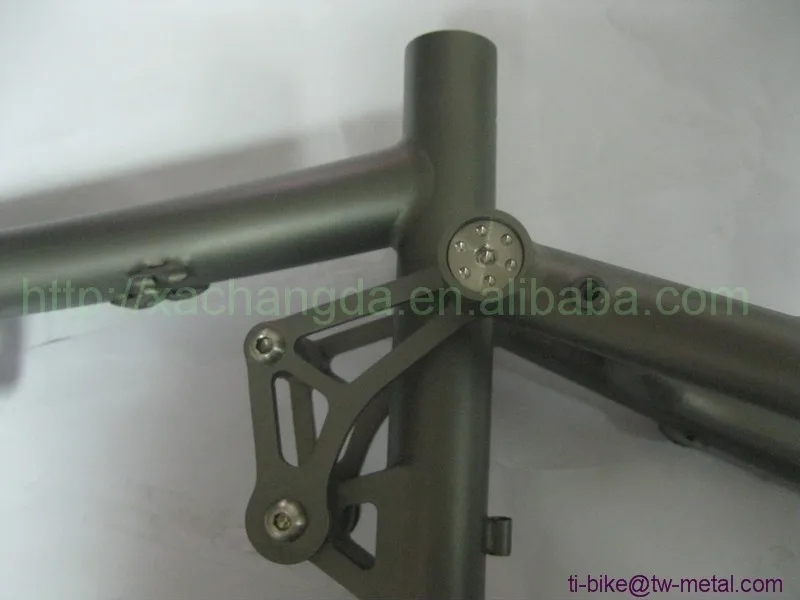 Cheap Titanium Sand Blasting Full Suspension Bike Frame Custom Titanium Suspension Bicycle Frames XACD Titanium Bike Frame Suspension 6