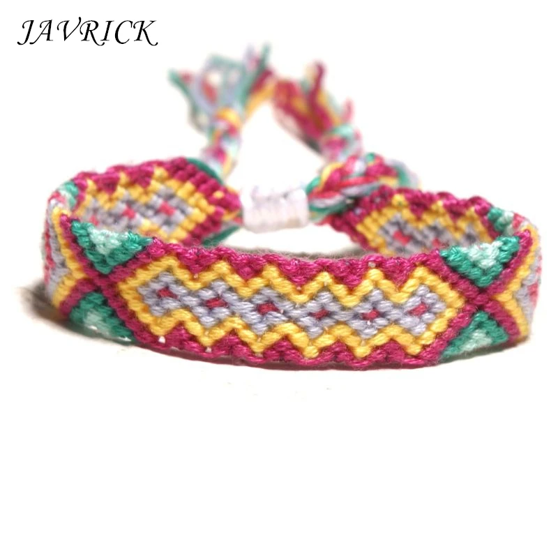 

Bohemian Handmade Multi Color Braided Nepal Woven Rainbow Friendship Bracelets