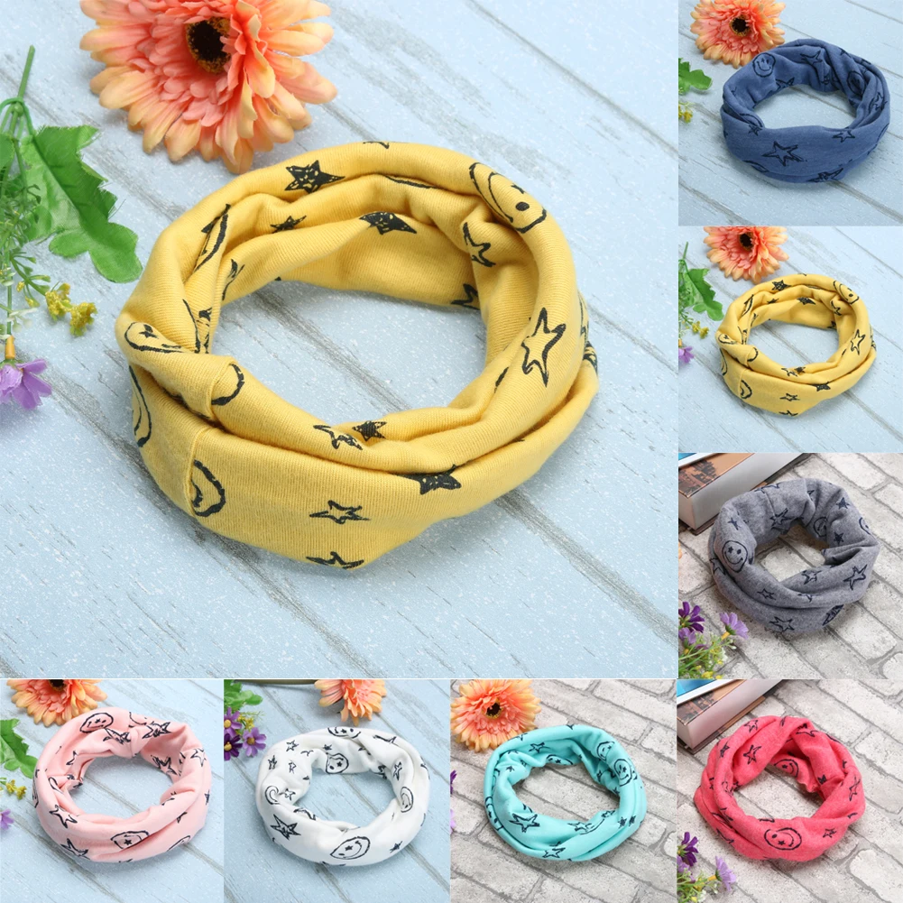 Winter Children Collar Baby Star Printed Scarf Cotton Child Neck Scarves Boys and Girls Kids O