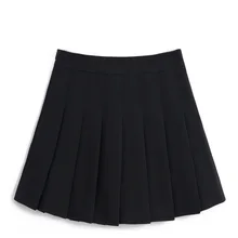 Женские теннисные плиссированные юбки одноцветные тонкие с высокой талией на Молнии безопасные Классические мини-юбки для девочек встроенные безопасные штаны YS-BUY