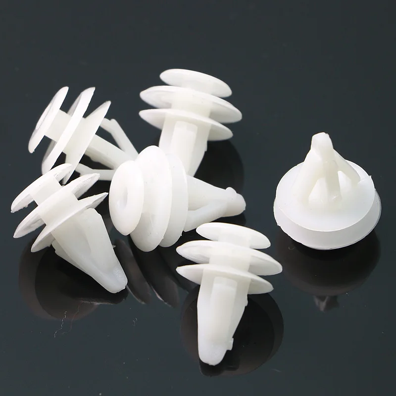 50Pcs White Nylon Car Fastener Door Trim Panel Clips Car Bumper Clips