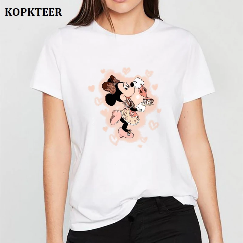 

Women Clothes 2019 Tee Shirt Femme Harajuku T Shirt Minnie Drink Coffee Streetwear Aesthetic Tops Kawaii Vogue Camiseta Mujer
