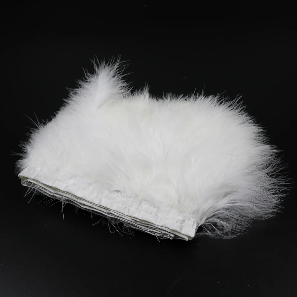 1 white marabou feather trims 2