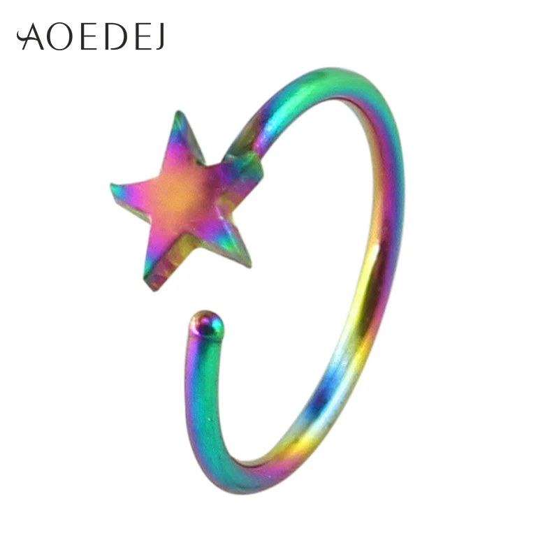 Кольцо Звездное из нержавеющей стали для пирсинга носа Ювелирное Украшение
