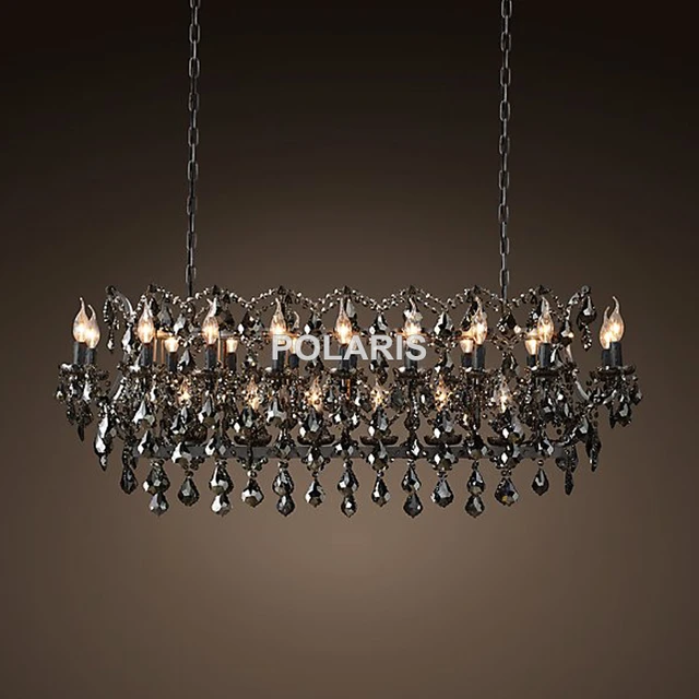 Vintage Smoky Crystal Chandelier Lighting Black Candle Chandeliers Vintage Smoky Crystal Chandelier Lighting Black Candle Chandeliers Pendant Lamp Hanging Light For Home And Restaurant