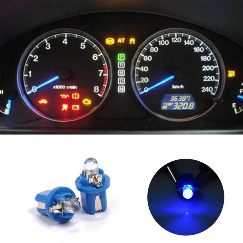 10 шт. T5 B8.5D 8.5D B8.5 1 светодиод 5050 SMD автомобильный индикатор подогрева приборной