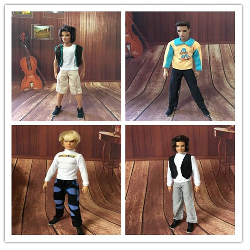 

3Sets/lot Fashion Cloth Coat Suits Casual Outfit Suit Clothes For Ken Boyfriend Prince Ken Dolls Wear